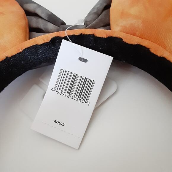 Disney Parks Halloween Pumpkin Orange Tie Dye Minnie Mouse Ear Headband Gray NWT - Picture 9 of 9